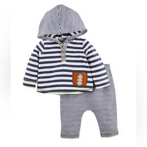 Mud Pie Navy and White Striped Baby Outfit